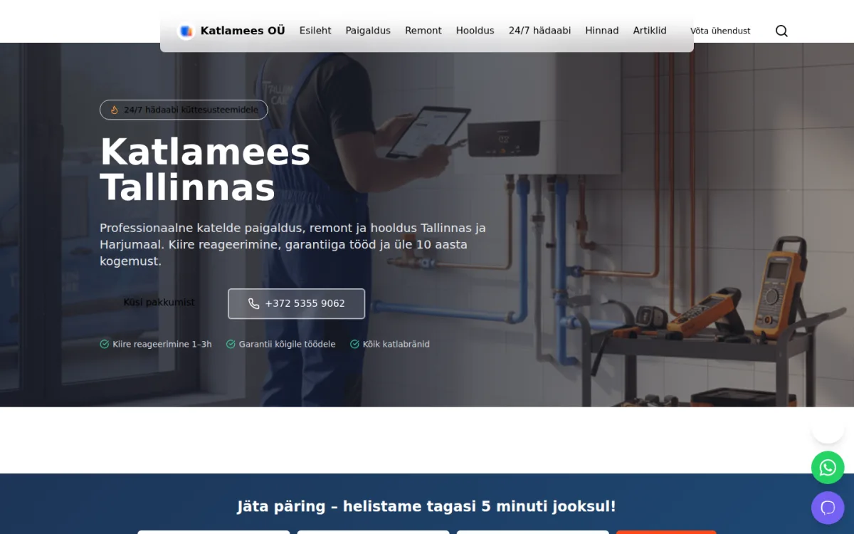 katlamees.ee — Katelde hooldus (B2C)